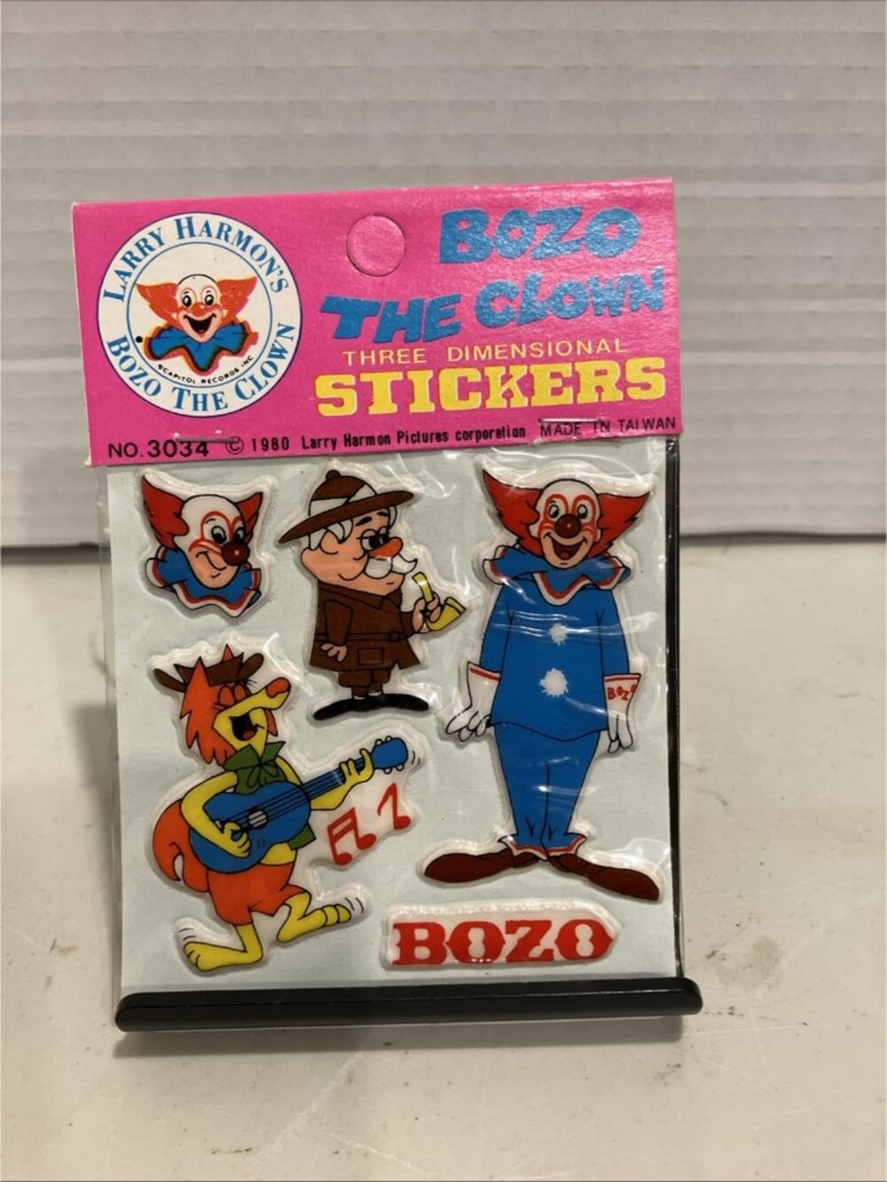 Vintage 1983, BOZO The Clown Puffy Stickers New/Sealed